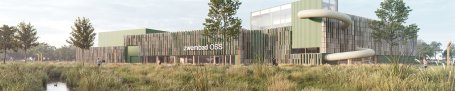 Render Buitengevel nieuwe zwembad voor Oss