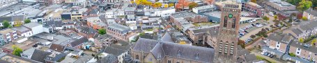 Luchtfoto Grote Kerk en Walkwartier