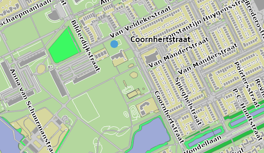kaartje met locatie Coornhertstraat